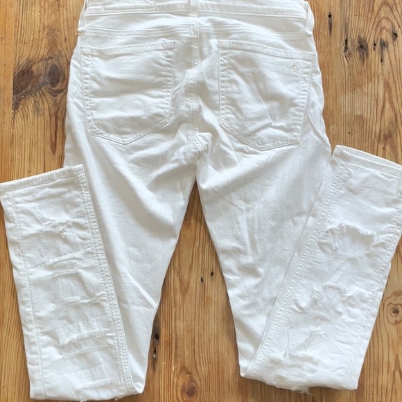 Rag & Bone Dre Distressed Cropped Skinny Jeans, White Brigade. Ripped. 25 - Picture 7 of 16